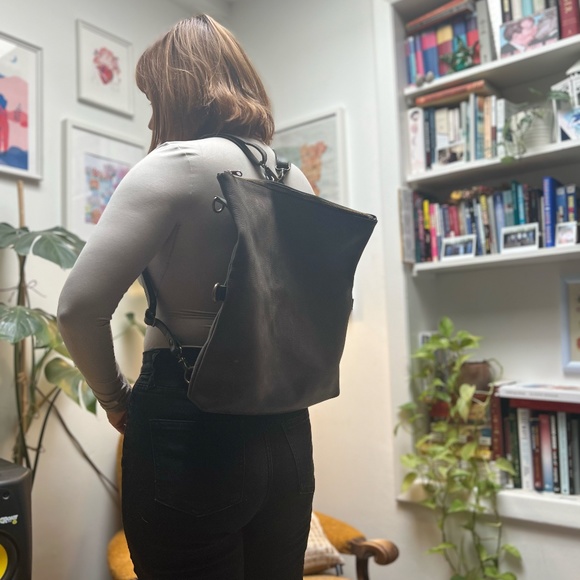 90s slouchy leather bag - Picture 4 of 9